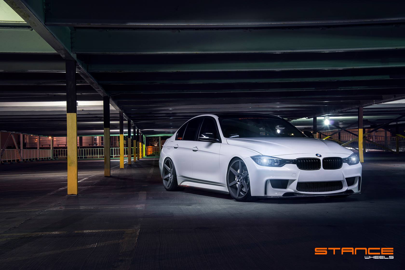 Stance Wheels SC-6 Slate Grey on White BMW F30